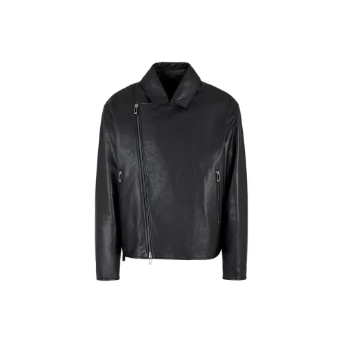 ARMANI EXCHANGE Leather Jackets Men Black