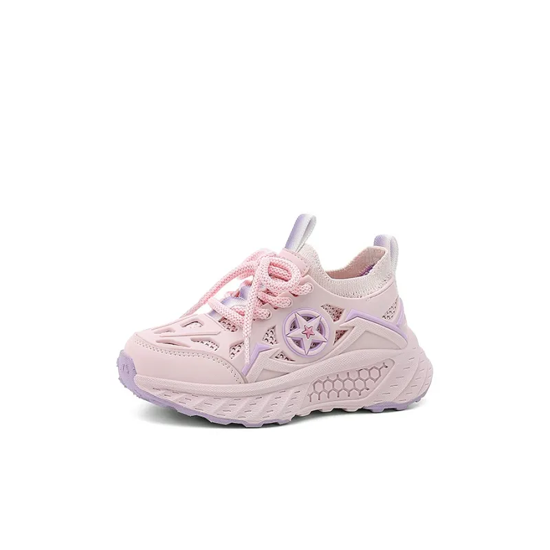 Jeep Anti Slip Wear Resistant Low Top Kids' Running Shoes Snowflake Pink Kids'-1