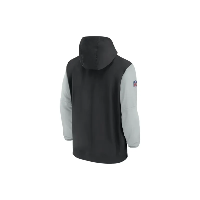 Nike Las Vegas Raiders Sideline Pre Game Player Men's Nike Nfl 1/2 Zip Hooded Jacket-1