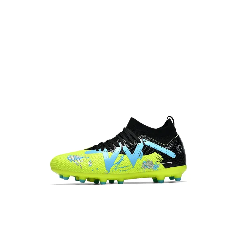 Kuding Soccer Shoes Unisex Low Top Pink/White Gray/White/Neon Green-25