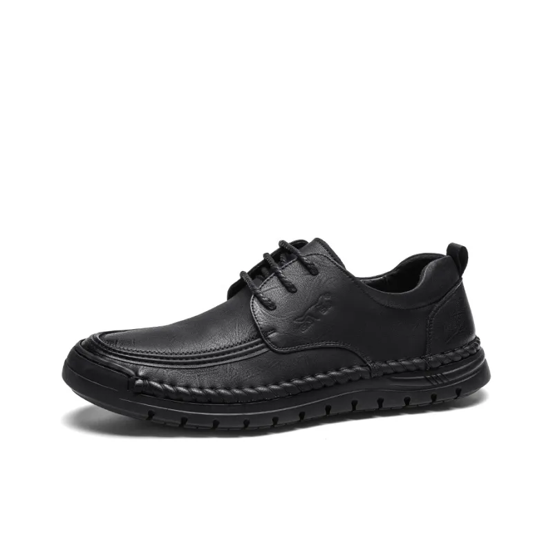 G.N.SHIJIA Men's Casual Shoes Men Low Top Black/Yellow-1