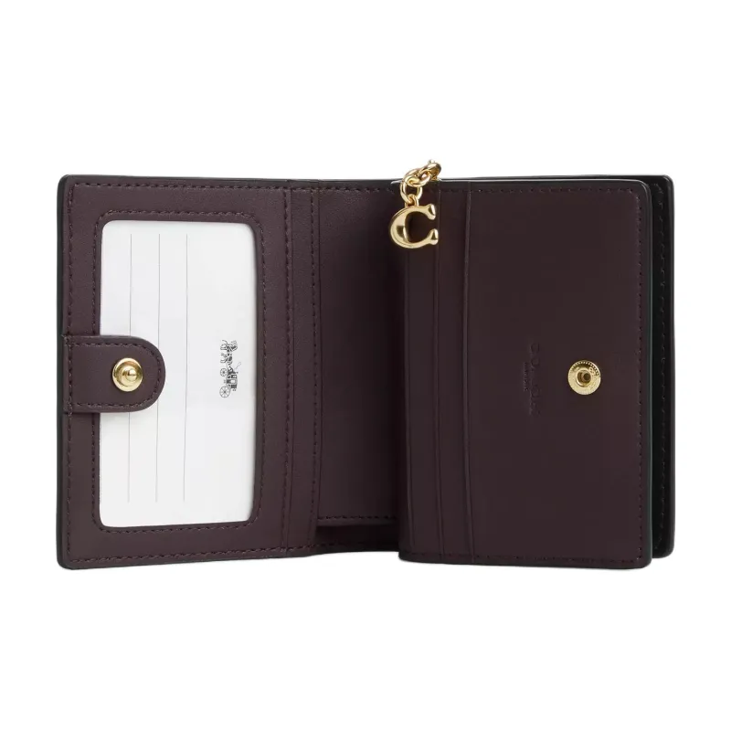 COACH Coated Canvas Wallet Mini Women's Walnut Wood & Black-1