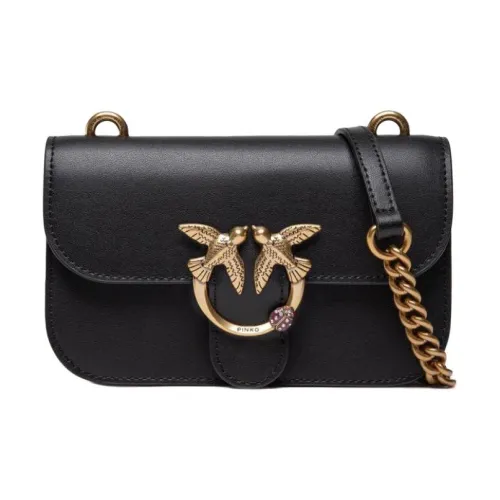PINKO SIMPLY Leather Flying Bird Swallow Bag Messenger Bag Shoulder Bag Crossbody Bag Regular Women's Black