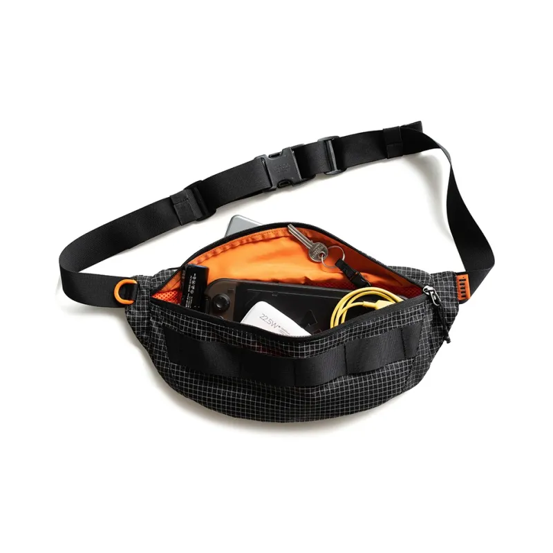 MYBRANDORIGINAL Nylon Polyester Sling Bags Crossbody Bags Unisex Black White Plaid-1