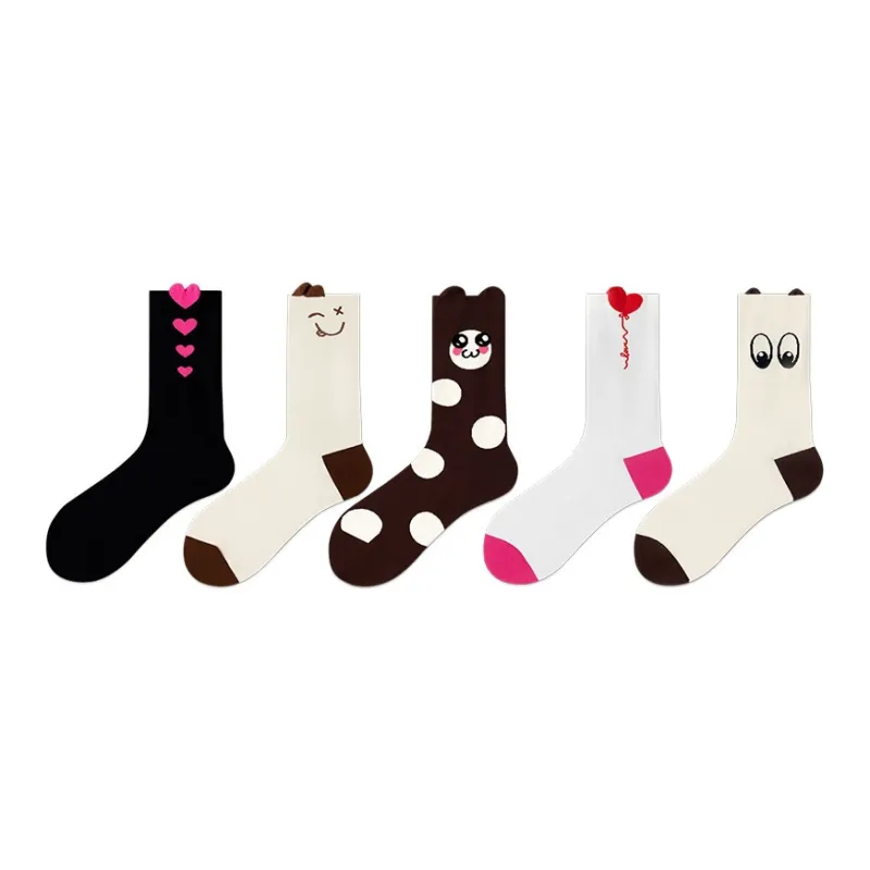 CHIKOKU Mid-Calf Socks Women's 5 Pack-6