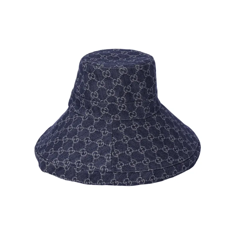 GUCCI GG Canvas Wide Brim Hat Blue/Ivory-3