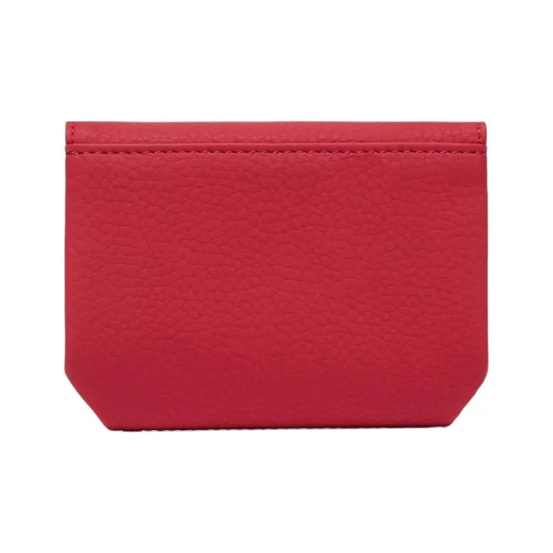 LACOSTE PU Leather Card Holder Women's Red-1