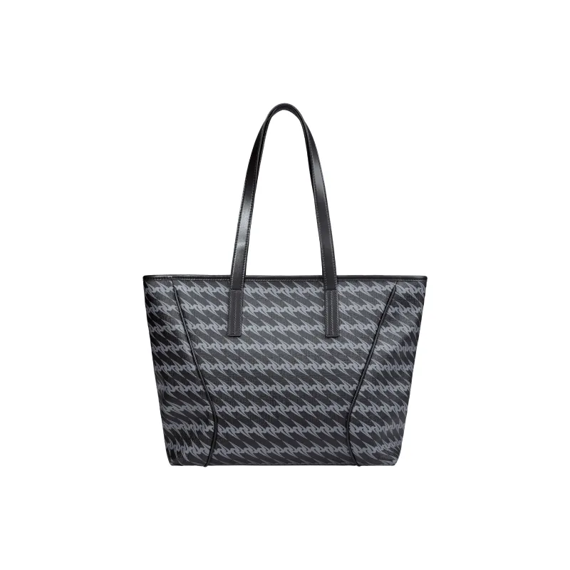 OMTO PVC Tote Bag, Shoulder Bag Regular Unisex Truffle Black-3