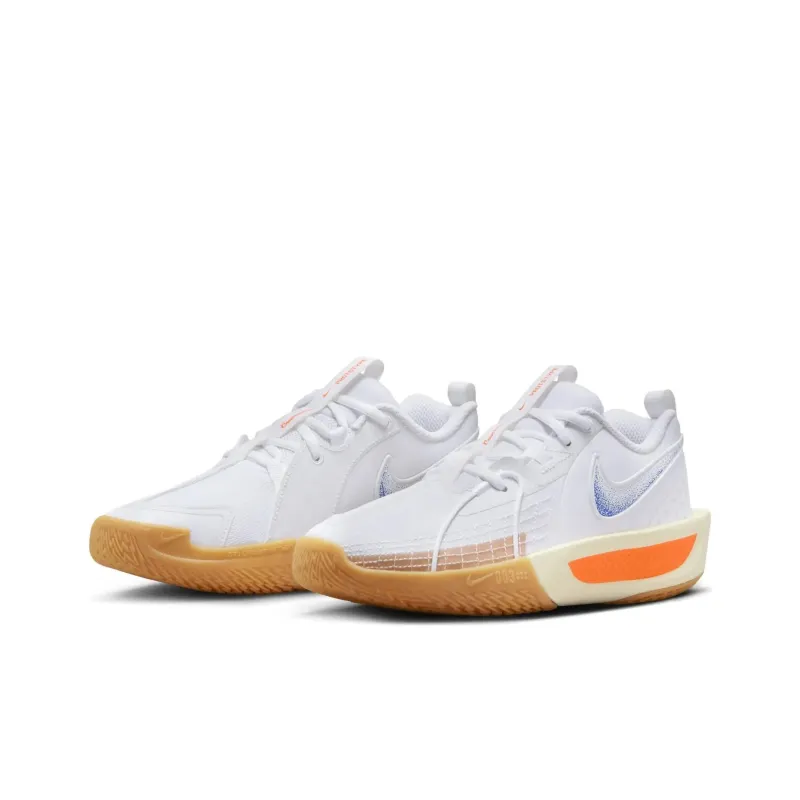 Nike Air Zoom G.T. Cut 3 Cushioning, Wear Resistant Low Top Children's Basketball Shoes White Blue Yellow Unisex-3