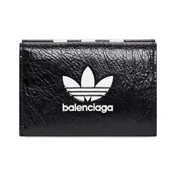 Balenciaga Adidas Collaboration Leather Wallet Women's Black