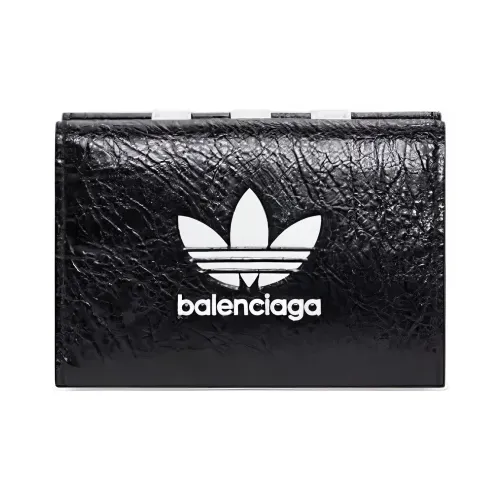 Balenciaga Adidas Collaboration Leather Wallet Women's Black