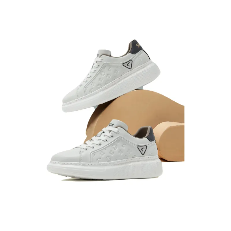 Satchi Low Top Skateboard Shoes Men's White Gray-8