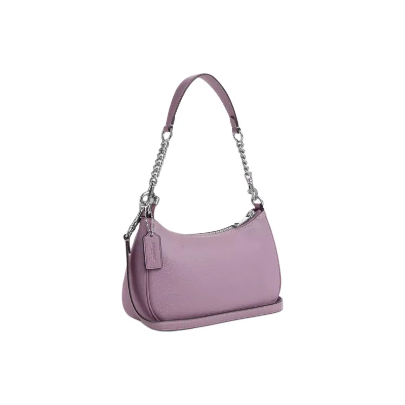 COACH Teri Leather Portable Crossbody Bag, Shoulder Bag Medium Size Women's Purple-1