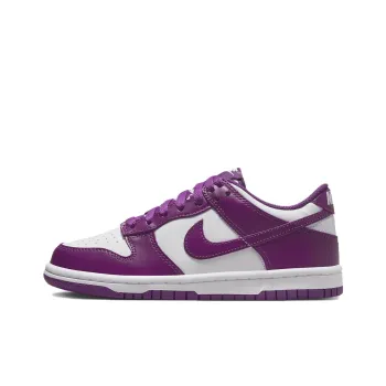 Nike Dunk Slip Resistant Cushioning Wear Resistant Low Top Children's Basketball Shoes White Purple Teenagers
