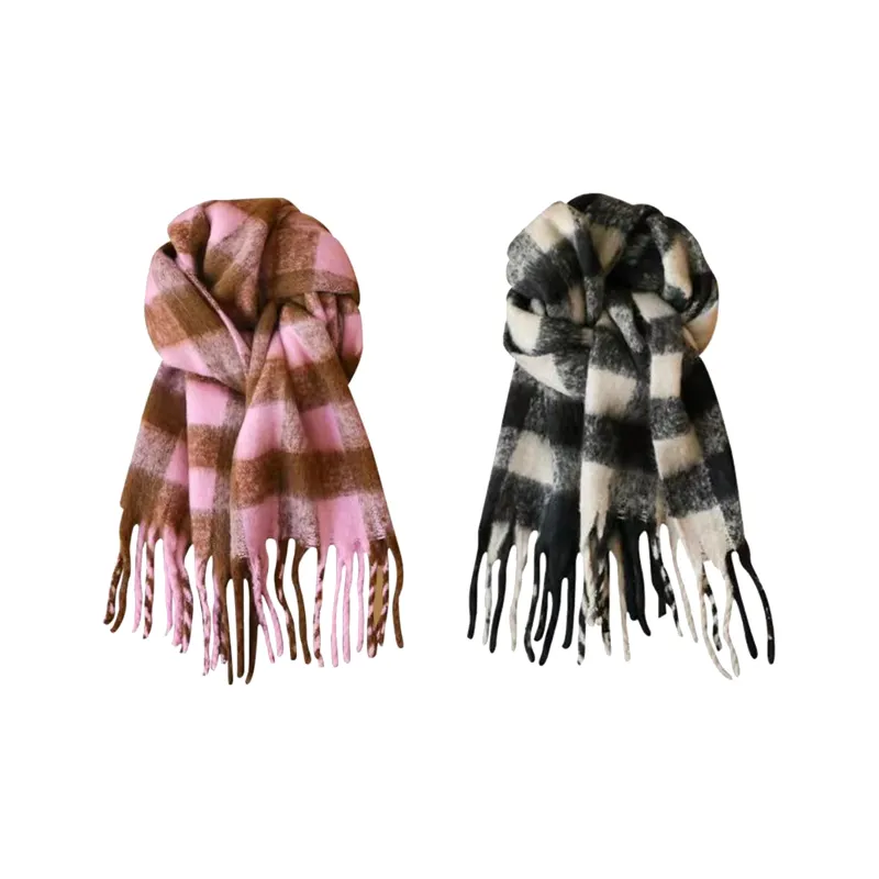 PLAN IN Cotton Polyester Knit Scarves Unisex-6