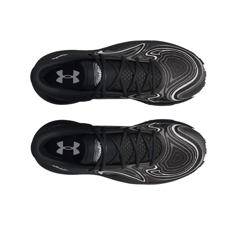 Under Armour Spawn 6 Anti Slip Wear Resistant Mid Top Basketball Shoes Unisex Black-3