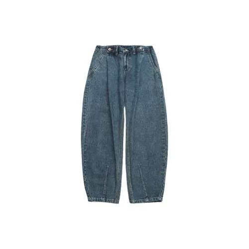 Pastoral snow Jeans Unisex Vintage Blue