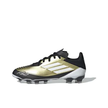 Adidas Anti Slip Wear Resistant Low Top Kids' Soccer Shoes Gold Black And White Teenagers