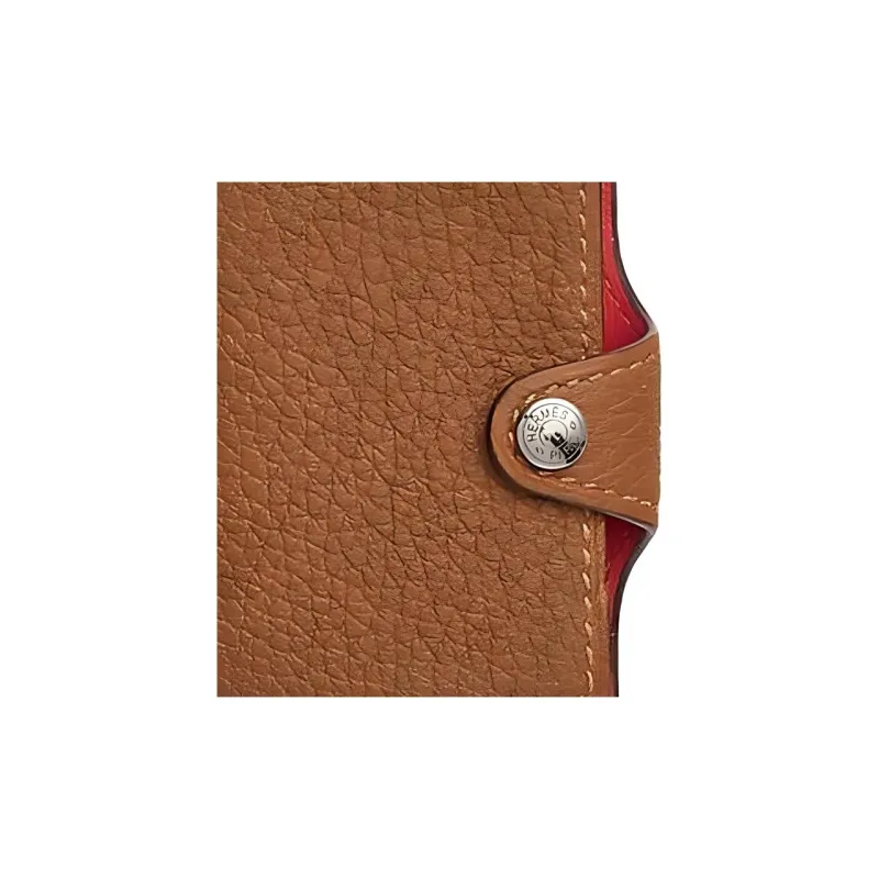 HERMES Togo Calfskin With Swift Calfskin Storage Bag Extra Mini Unisex Gold & Red-2