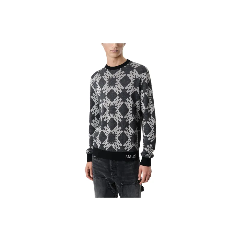 AMIRI Monogram Patterned Crewneck Knitted Jumper-1