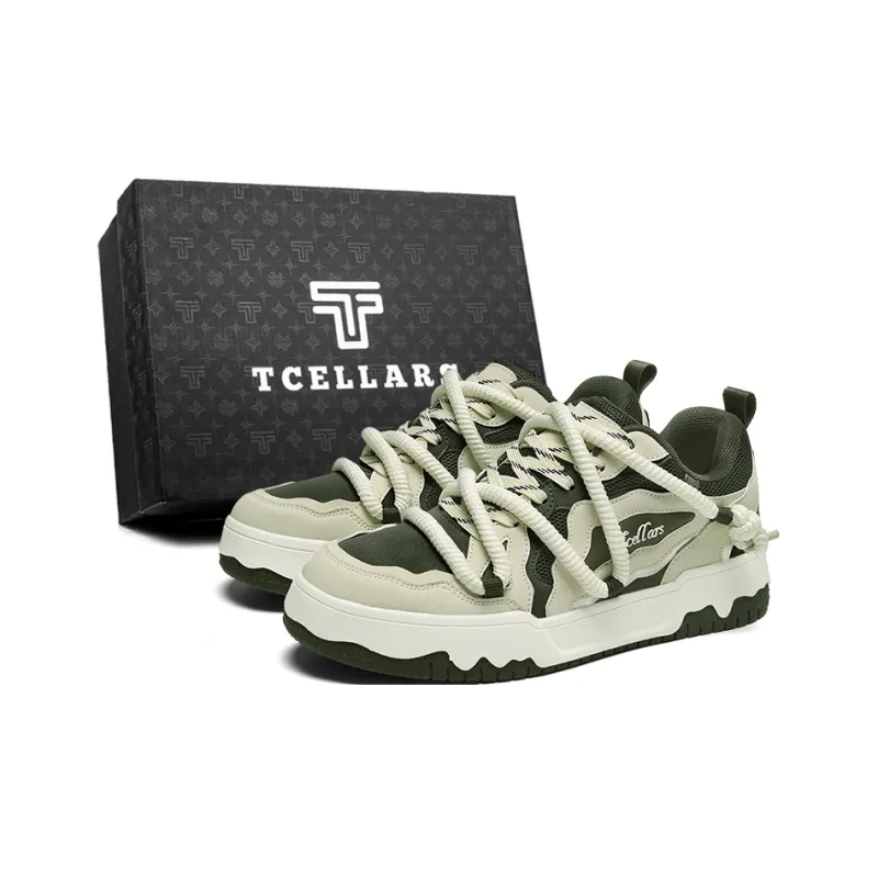TCELLARS Abrasion Resistant Lightweight Height Increasing Low Top Skateboard Shoes Men's Exclusive Box-0