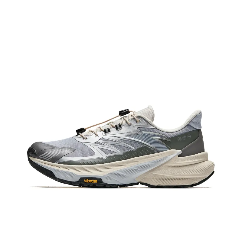 Anta Explore The Wilderness Cushioned Slip-Resistant Low-Top Trail Running Running Shoes Men's White Gray-0