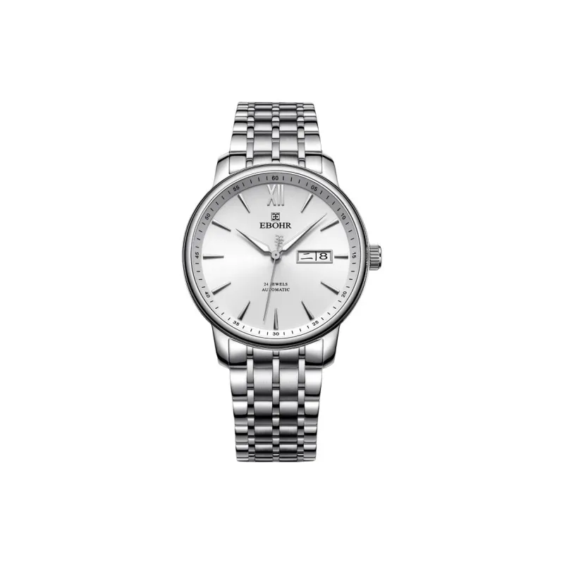 EBOHR Master Collection Automatic Mechanical Movement Stainless Steel Watchband Watch Men's Watches Silver Dial-1