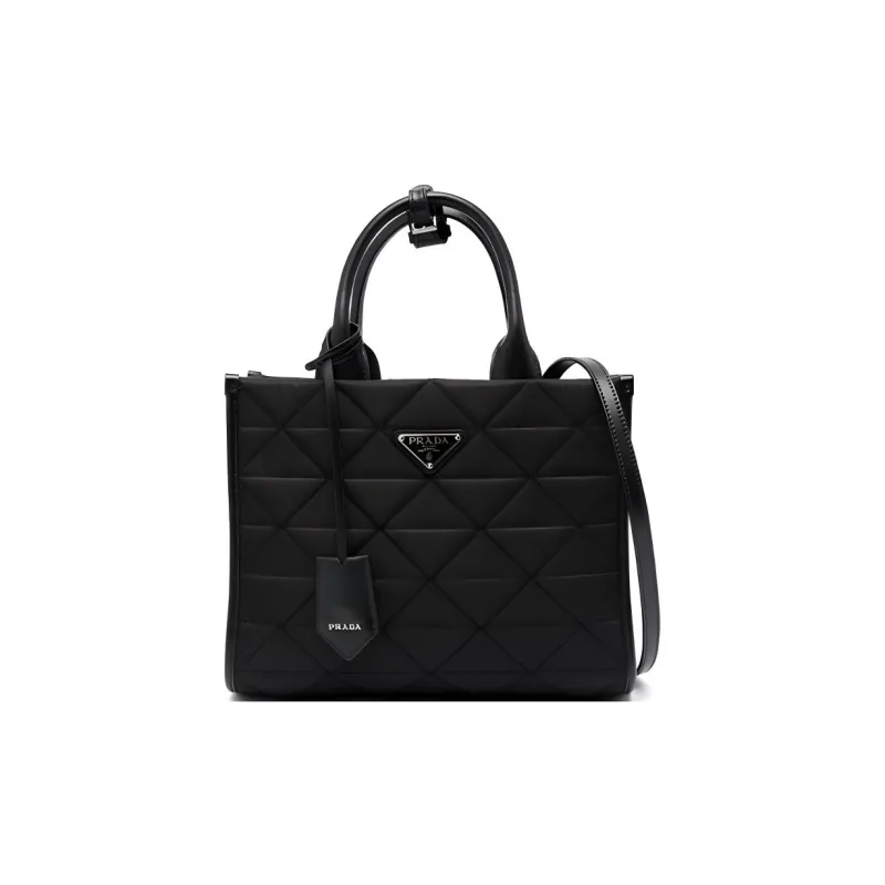 PRADA Symbole Nylon Tote Bag, Shopping Bag, Shoulder Bag, Crossbody Bag, Handbag Women's Black-0