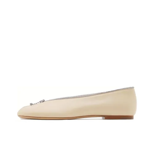 Burberry Women's Leather Sadler Zip Ballerinas 'Soap'