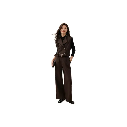 Mo Han Yi Mei Casual Suits Women's Dark Brown Coffee