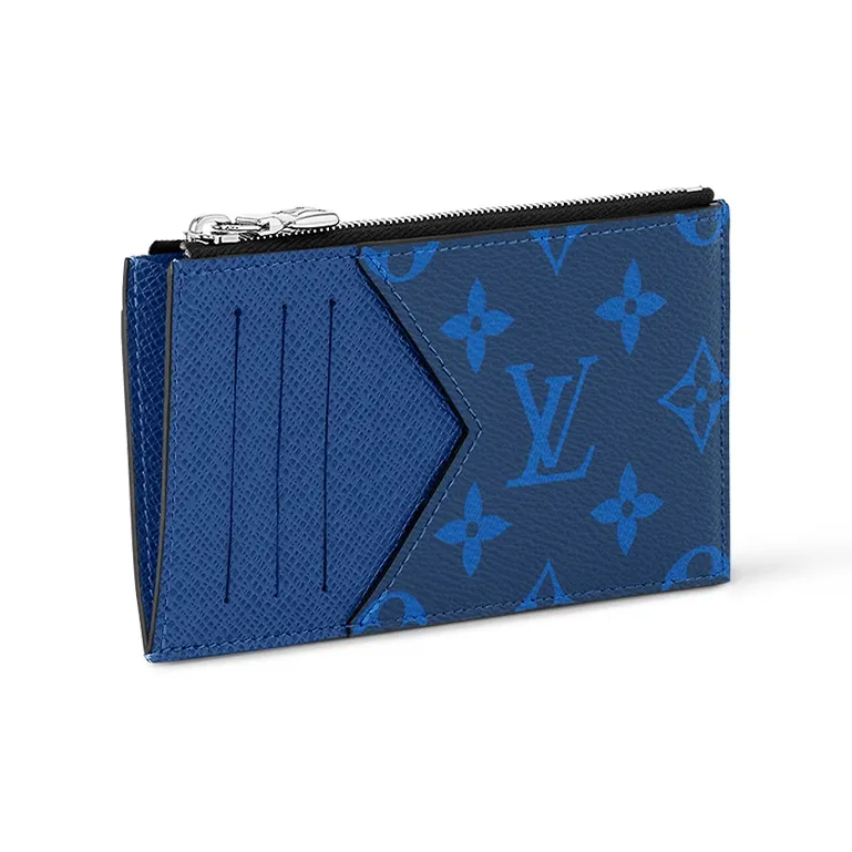 LOUIS VUITTON Coin Card Holder Monogram Pacific Taiga Blue-1