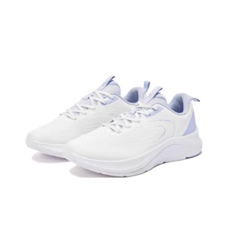 QIAODAN Anti Slip Wear Resistant Low Top Running Shoes Women's White Purple-2