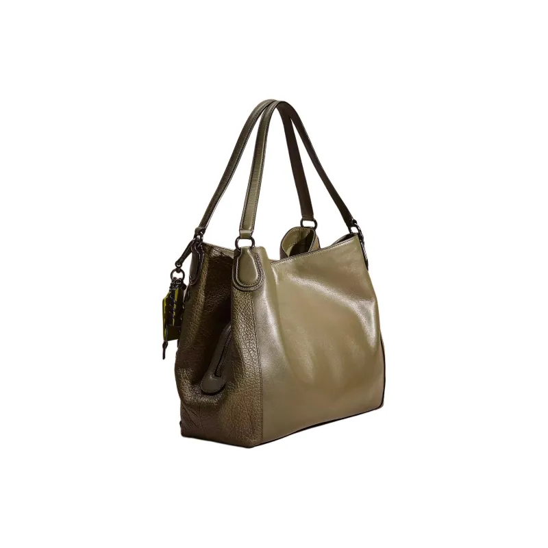 COACH Edie Calfskin One Shoulder Handbags Women's Bronze-1