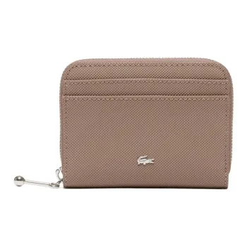 LACOSTE Synthetic Leather Wallet Trumpets Women's Beige