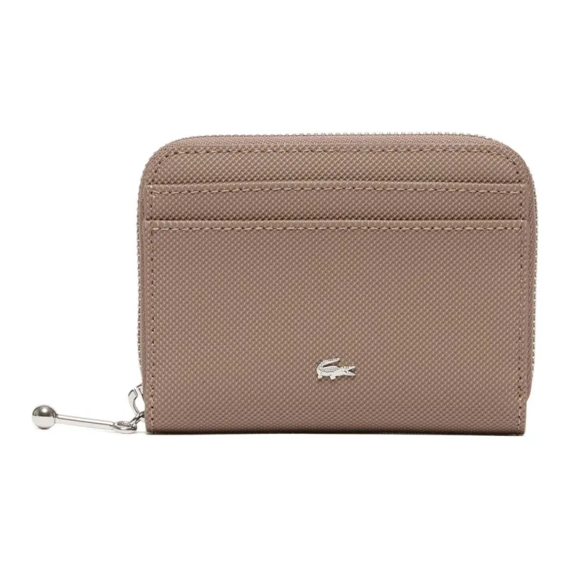 LACOSTE Synthetic Leather Wallet Trumpets Women's Beige-0