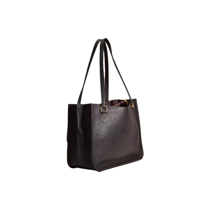 COACH Tyler Eggstone Grain Leather Tote Bag Shopping Bag Handbag Shoulder Bag Women's Black-1
