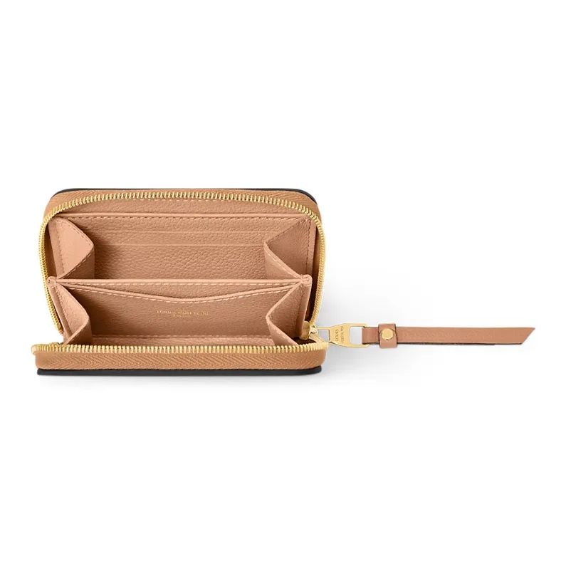 LOUIS VUITTON Zippy Grain Cow Leather Coin Purse Women's Cream-2