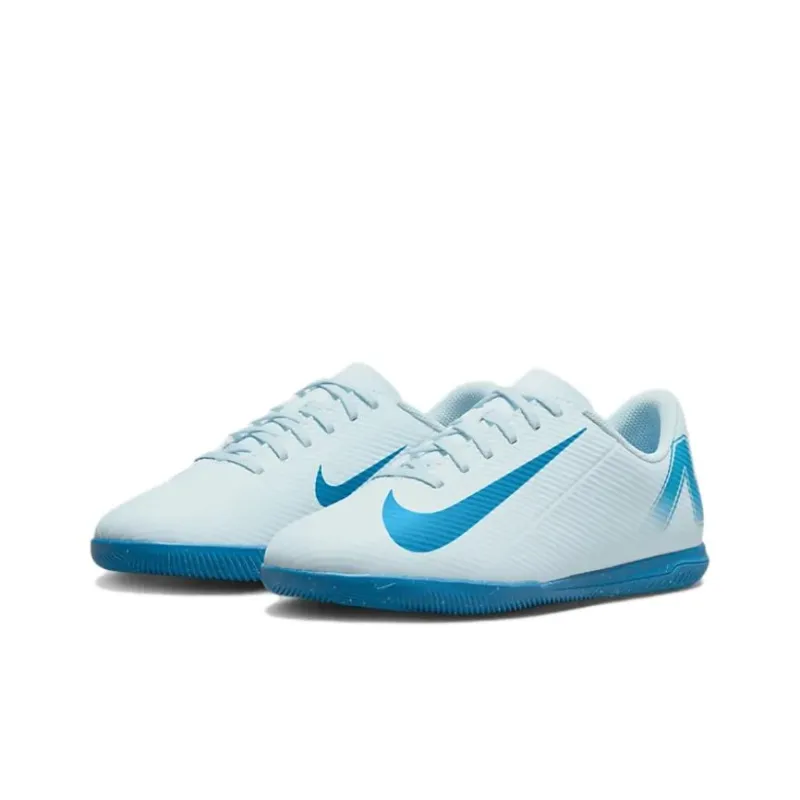 Nike Mercurial Vapor 16 Anti Slip Wear Resistant Low Top Kids' Soccer Shoes Blue Teenagers-2