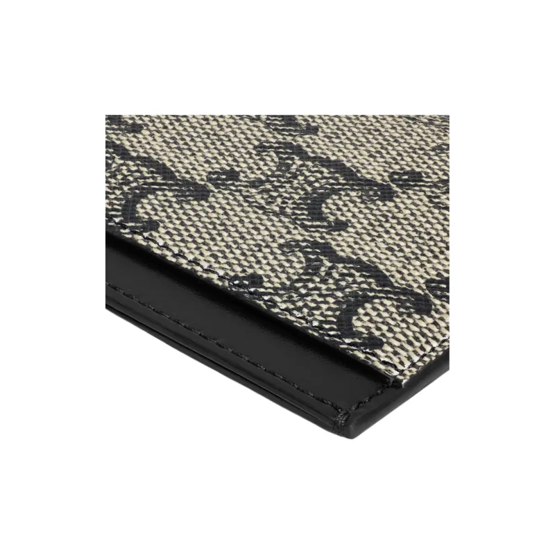 CELINE Triomphe Canvas Card Holder Men's Light Brown-3