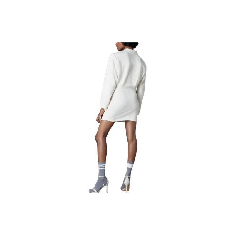 Adidas Originals BLUE VERSION Long Sleeved Dresses Women's Pink White-1