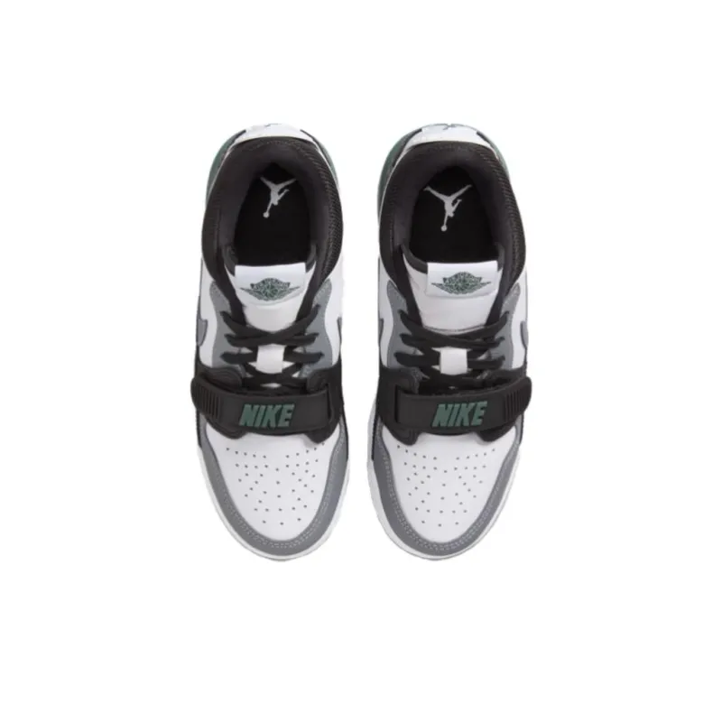 Jordan Legacy 312 Anti Slip Wear Resistant Low Top Children's Basketball Shoes White Gray Green Unisex-3