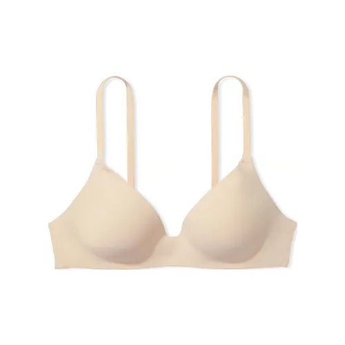 Victoria's Secret PINK Wear Everywhere Push-Up Wireless Bra/Marzipan Bra Women's Almond Candy