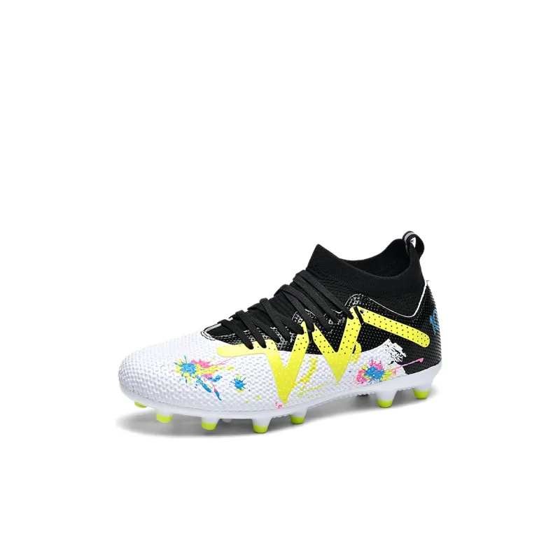 Kuding Soccer Shoes Unisex Low Top Pink/White Gray/White/Neon Green-16