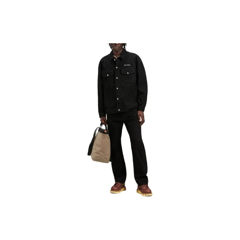 PALM ANGELS Logo embroidered Denim Jacket-1