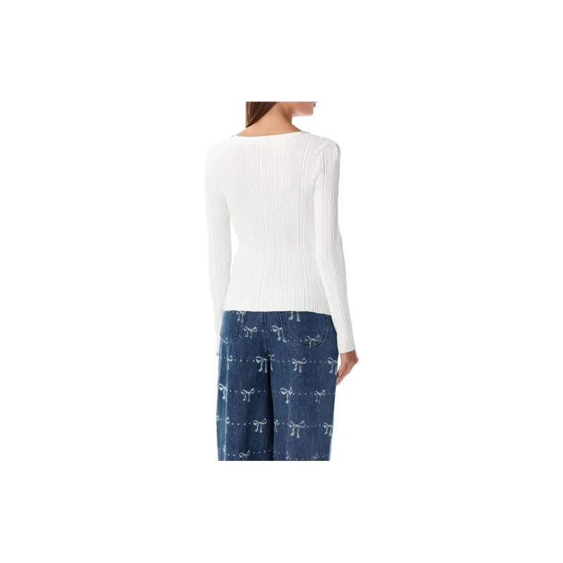 Self portrait Embellished Knitted Top-2