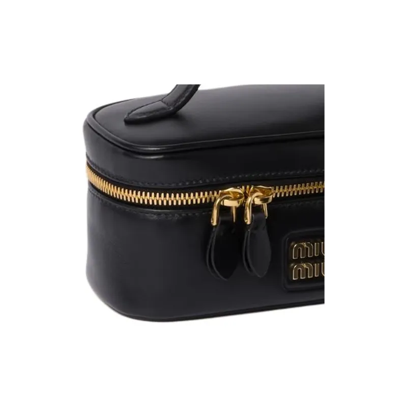 MIU MIU Marshall Collaboration Leather Storage Bag Unisex Black-3