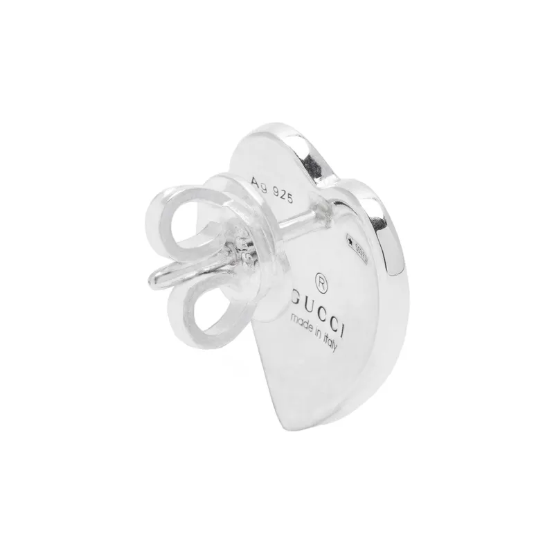 GUCCI 925 Sterling Silver Stud Earrings Women's Blue-3