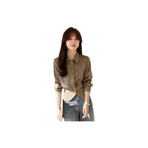 Mo Han Yi Mei Shirts Women's Dark Coffee