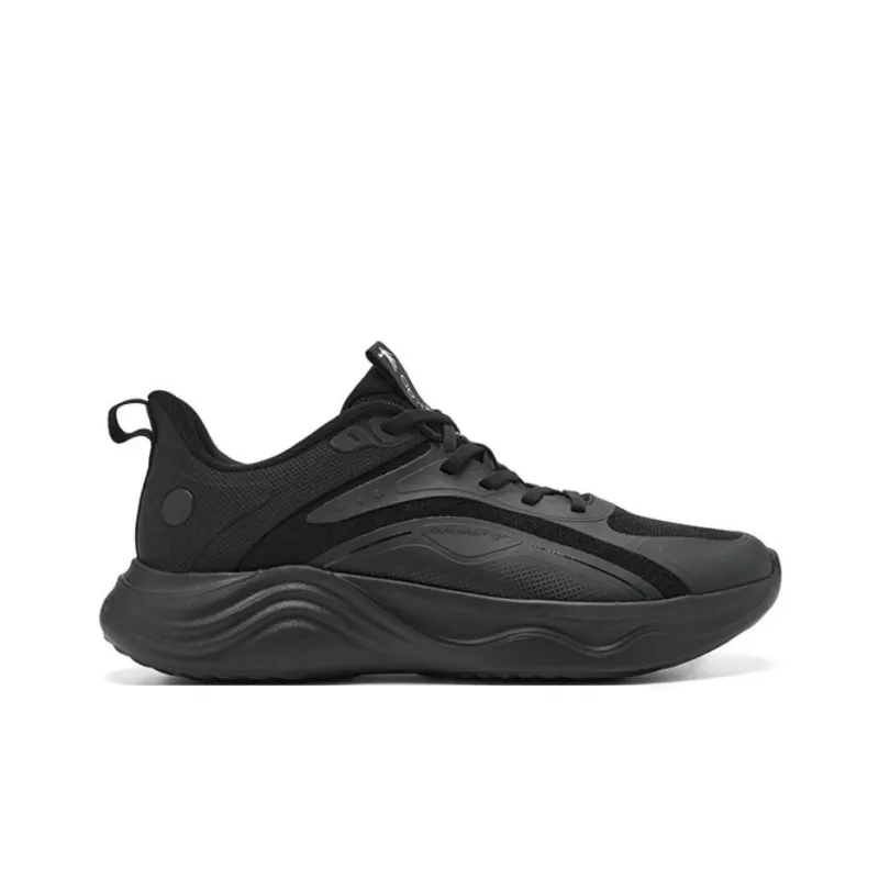 QIAODAN Anti Slip Wear Resistant Low Top Casual Running Shoes Men's Black-1