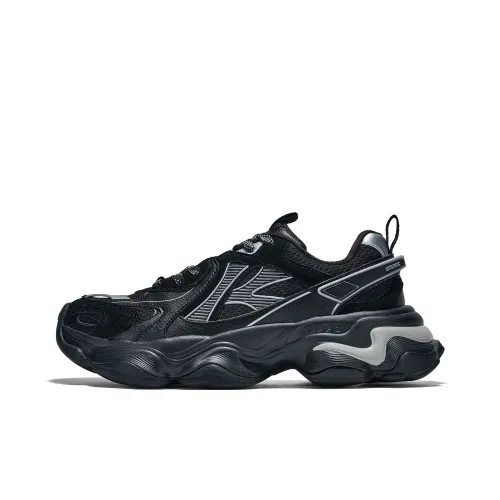 Kappa Anti Slip Wear Resistant Low Top Running Shoes Unisex Black
